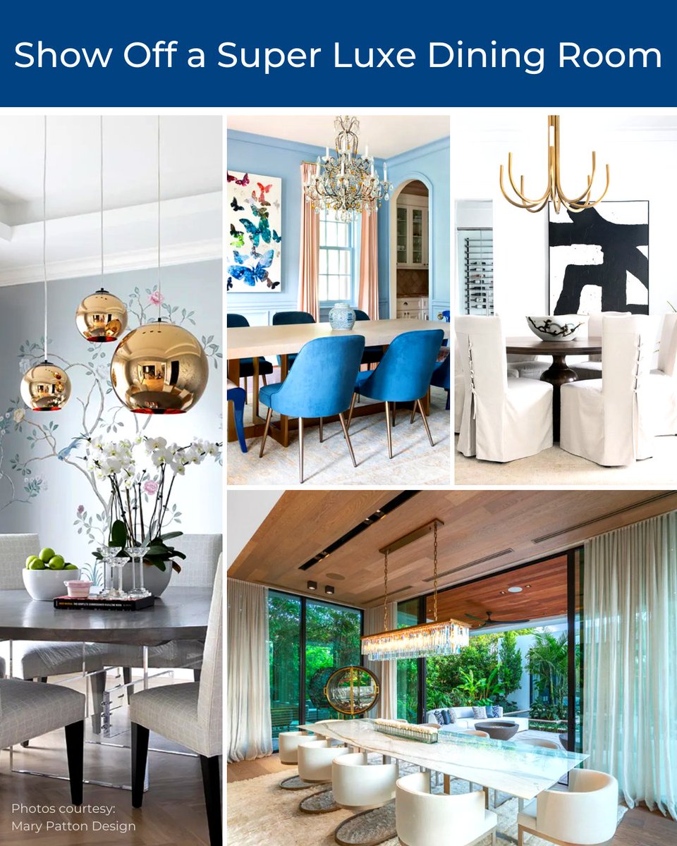 Top designers show their favorite ways to highlight the dining room in a glamorous way. ow.ly/SIen50HcHAZ