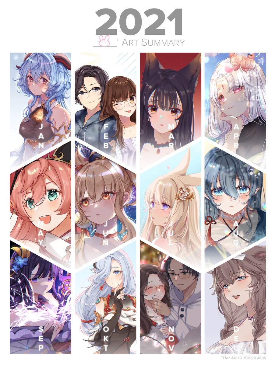 cherriuna's tweet image. I'm so glad I didn't just have 8 months of just commissions aaaaa #Artsummary2021