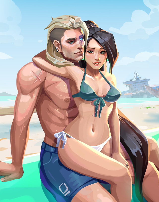 ValorantUpdated's tweet image. Sova and Sage having a Chilly day at the beach 🏖️

🎨Art by u/Soap_lady_141 #VALORANT