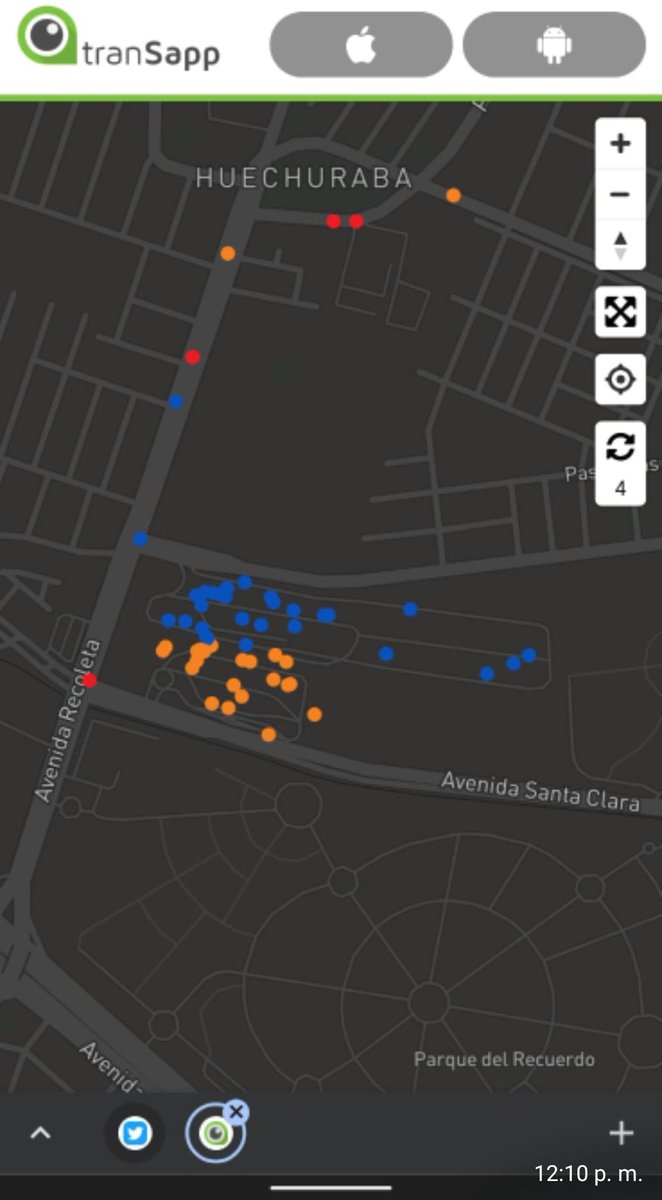 Guillermo_47's tweet photo. Se confirma el intervencionismo por parte del Gobierno, faltan micros y aquí las tienen.
#TrasApp y el posicionamiento indica que mayoritariamente los buses están estacionados.
Un escándalo y otro atentado a la democracia.
#Elecciones2021CL #SueltenLasMicros
@GloriaHutt https://t.co/91ugGq38na