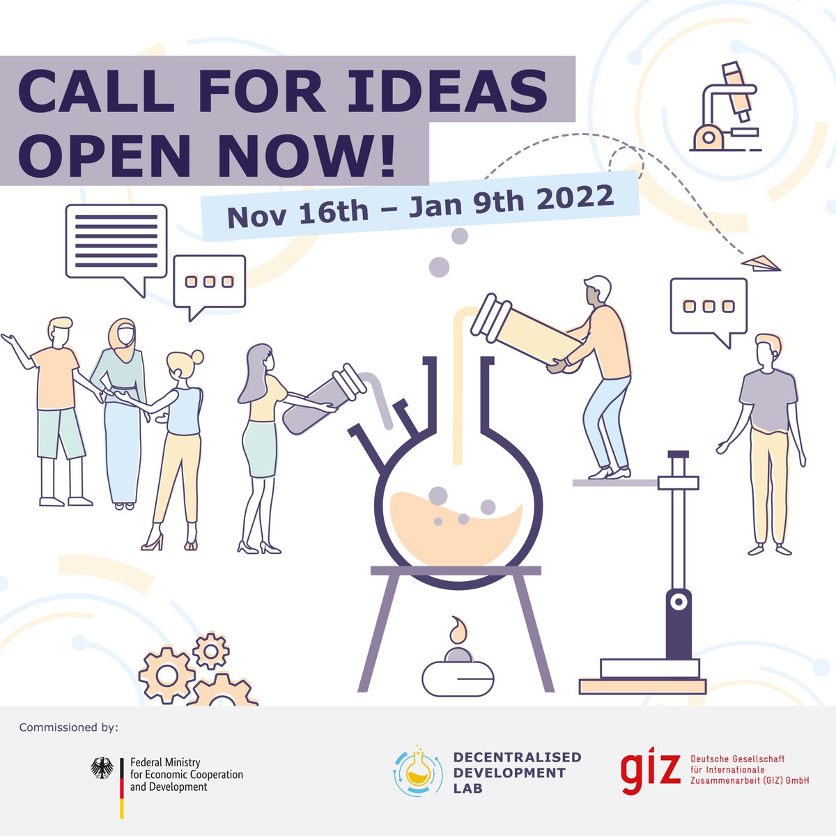 Applications open till Dec. 23rd: the GIZ’s #DecentralisedDevelopmentLab  #ddlab is looking for creative minds, tackling future development challenges. Submit your idea and win a support pack worth €50k.
Sign up now: decentralised-development-lab.de
Happy to be part of the coaching team!