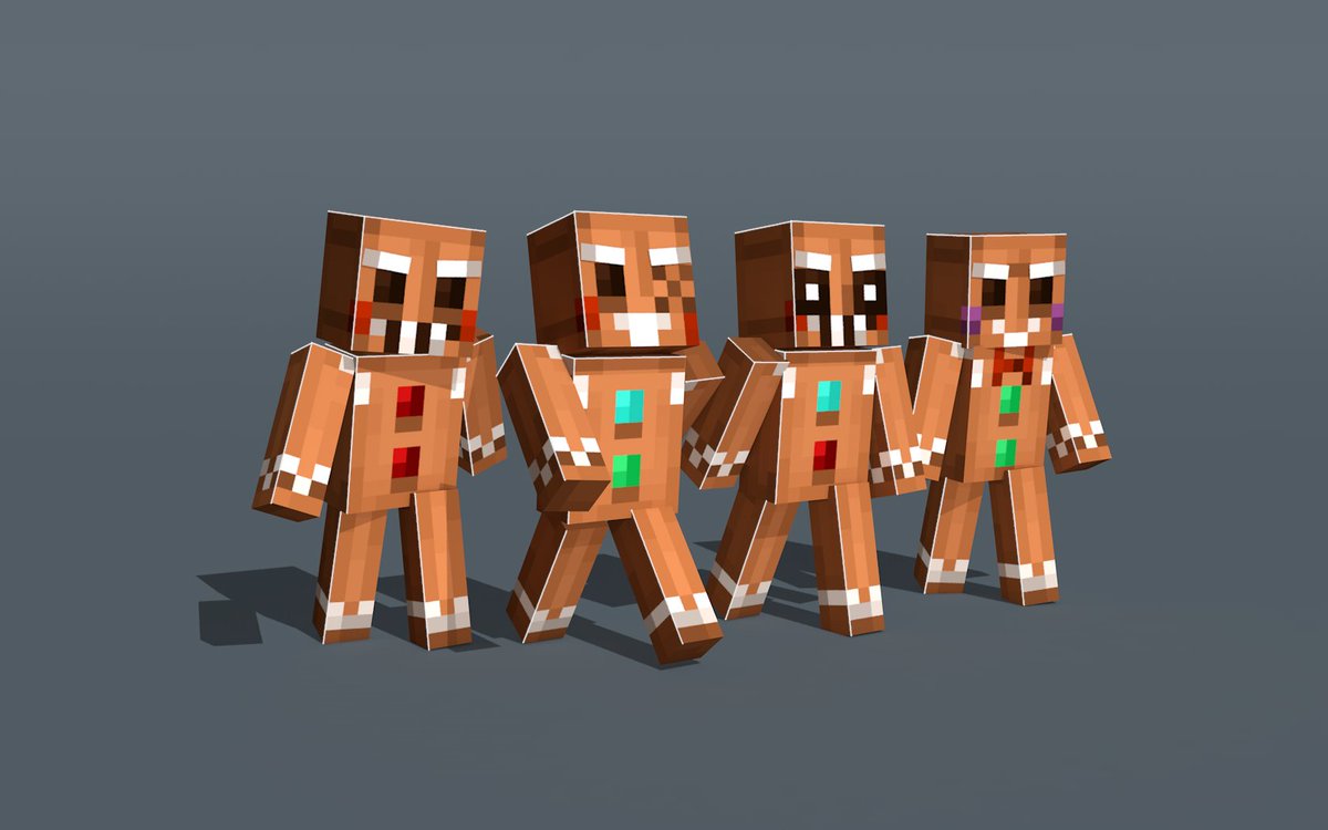 Gingerbread men.

Made for <a href="/TimoliaCreative/">Timolia Creative</a>'s Dungeon Rush : Gift Factory.

#minecraft #3d #3dmodel #pixelart #lowpoly #blockbench