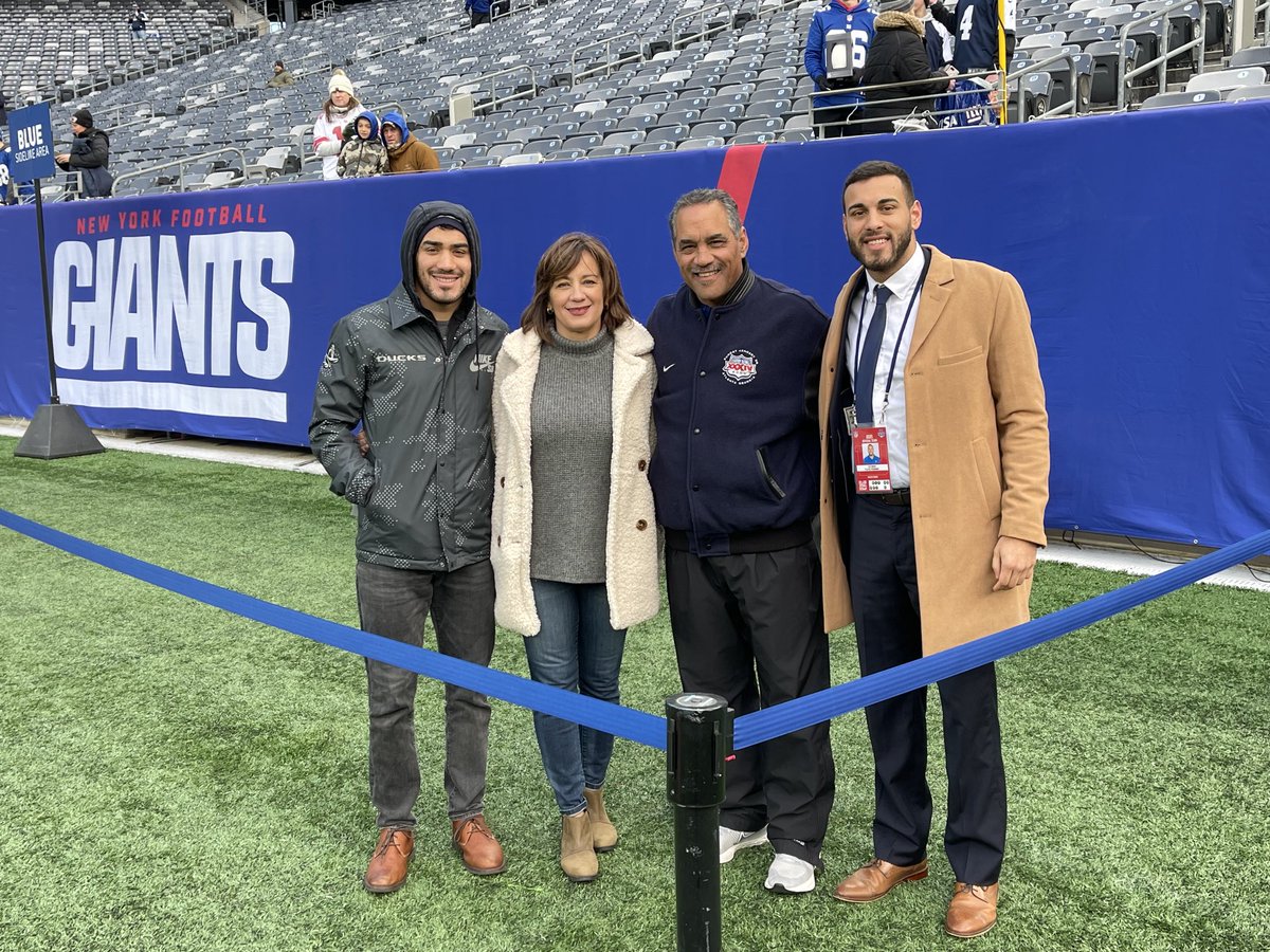 Hanging out at the Giants game visiting our son Cole