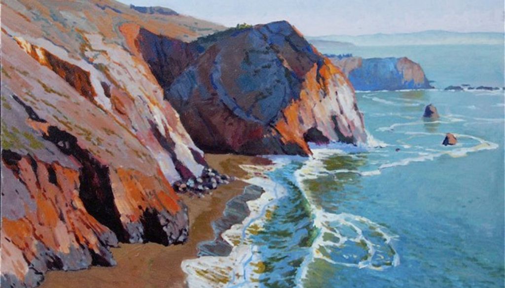 Tennessee Beach Cliffs (2016) Oil on canvas 🖌️ Ezra Katz (🇲🇽 b.1970)  ✨  #landscape #coast #art #painting