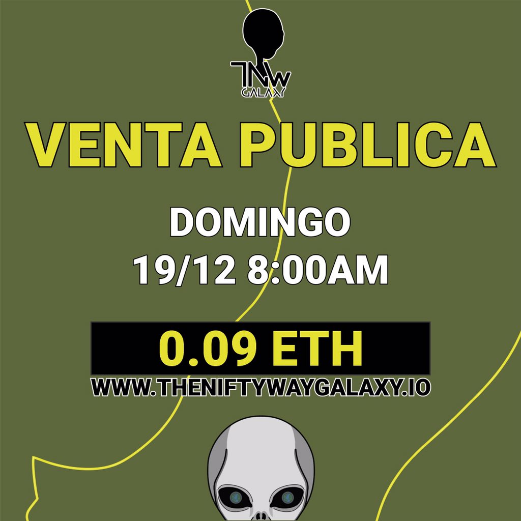 niftywaygalaxy's tweet photo. HUMANOS🌎

HOY inició nuestra VENTA PÚBLICA. 

No pierdas la oportunidad de formar parte de nuestra civilización👽

COMPRA TU NIFTY: https://t.co/bnEQkP54FV

#TheNiftyWayGalaxy #NiftyForNifties #NFTs #NFT #nftart #nftcollector #NFTcollectibles https://t.co/J33aICTZ7j