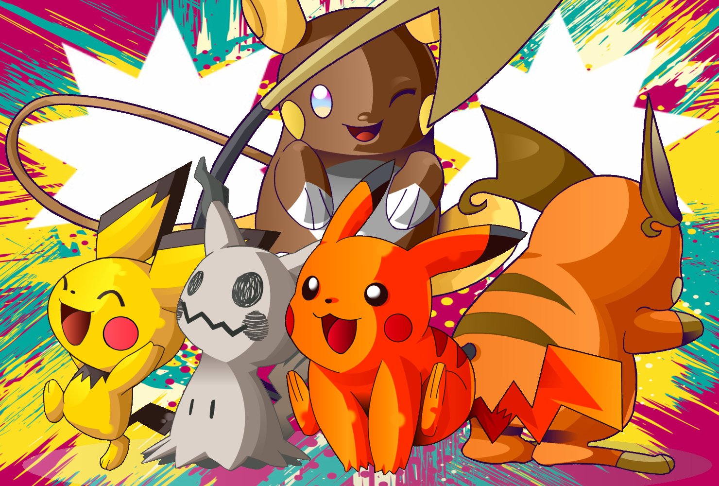 かなめ ピカチュウ一族とミミッキュ ポケモンイラスト ポケモン 年賀状22 ポケモン年賀状 22年用 年賀状イラスト 著作権はポケモンの版権元に帰属 商用利用は不可 年賀ハガキに印刷して使ってok T Co Kitw2ae2zp Twitter