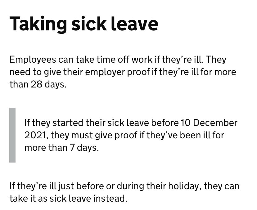 🚨IMPORTANT 🚨 If you are sick from work you only need medical proof after 28 days (extended from 7 days). If your employer is demanding proof before this, please contact us. gov.uk/taking-sick-le…