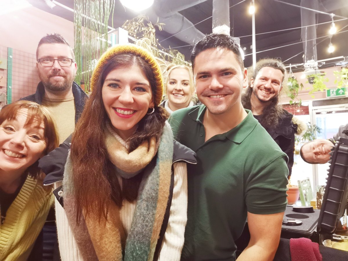 SophiaLee_Kelly's tweet photo. Some of our fabulous cast &amp; crew on 'A Light Through Coloured Glass' directed by our very own @mikeclarkefilm. A big shout out to @plantoneonmebfd for letting us use her lovely little shop for the very end scene. #sundayvibes #film #teamworkmakesthedreamwork #actorslife 🎬 https://t.co/m02a3E9wsT