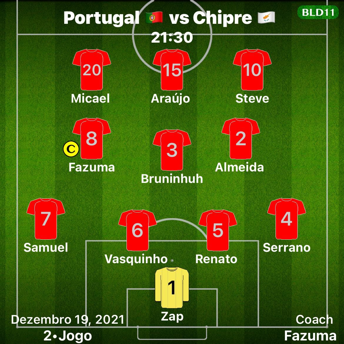 Selecaoptx11's tweet photo. Dia de jogo ⚽️

🏆 Liga das nações 
 3ªJornada 🇵🇹 x 🇨🇾
⌚️ 21:00 
📅 19 Dezembro
📺 Transmissão —> https://t.co/e4iiLvZKgo

#VamosComTudo 

Força Portugal🇵🇹🇵🇹🇵🇹 https://t.co/QT5KnpXWPu