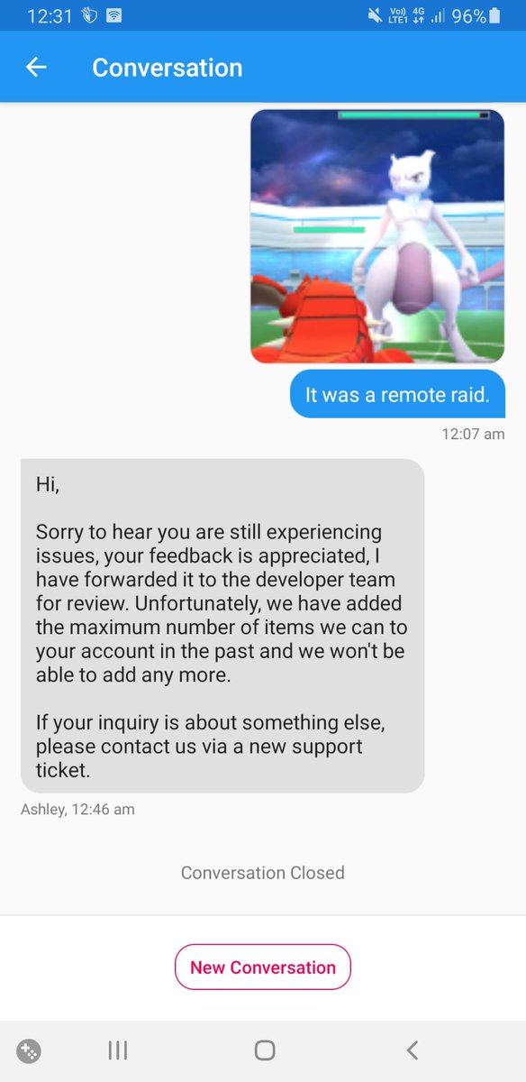 AussieEkko's tweet photo. @casgroenigen05 @NianticHelp Same, acknowledge in the wrong... but there supply for a digital imaginery product must be out of stock... xD https://t.co/hw9kbTCRt5
