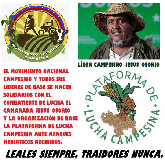 Basta de atropellos a los campesinos, solidaridad con todo el sector déjennos trabajar para producir divisas para nuestra bella Venezuela