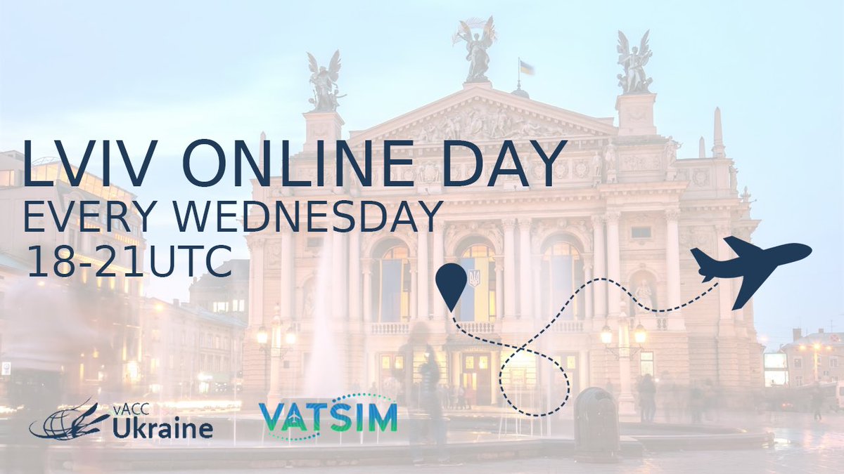 Dear pilots, this is vACC Ukraine speaking. Make sure you’ve prepared all your briefings and checklists for our evening of intense flying! On this Wednesday, from 18:00z to 21:00z we have our online day + CPT in Lviv international airport (UKLL). Come and have fun with us