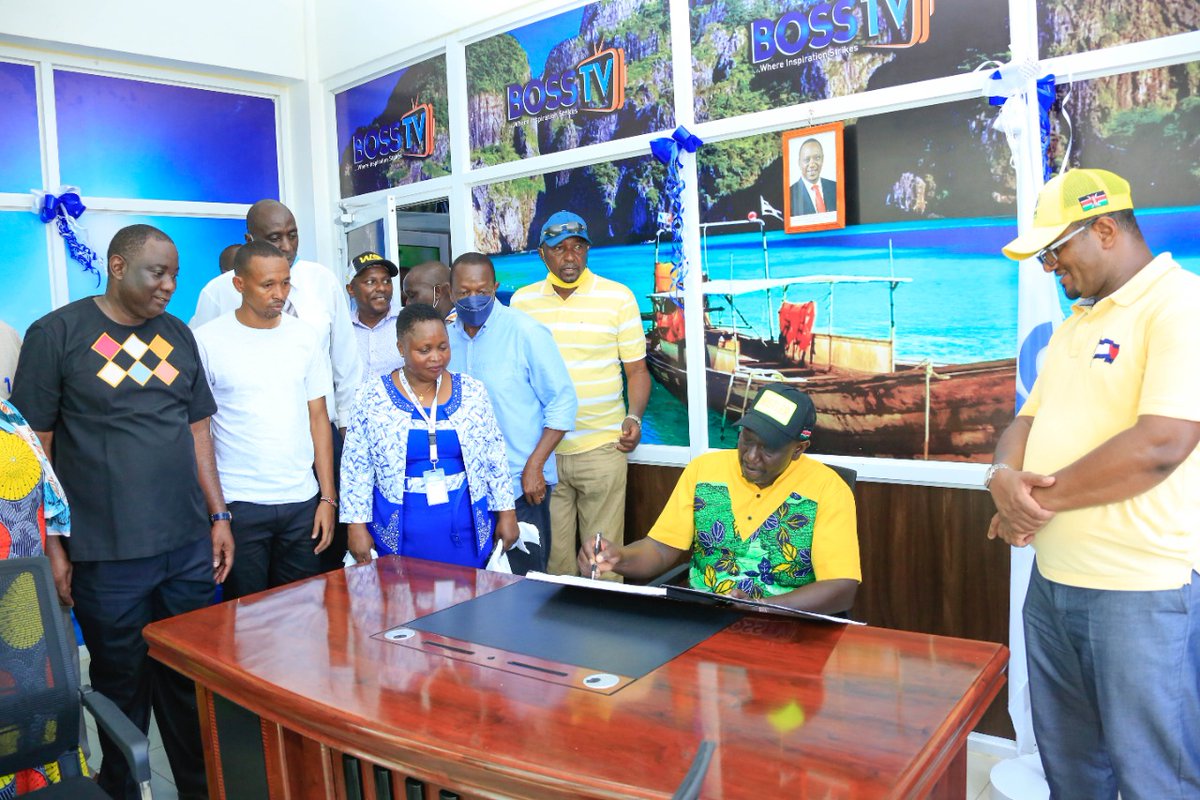 WilliamsRuto's tweet photo. Honoured to be part of the guests during the launch of Boss TV, a community television station that will broadcast in Mombasa County. https://t.co/P9RPWTcTmj