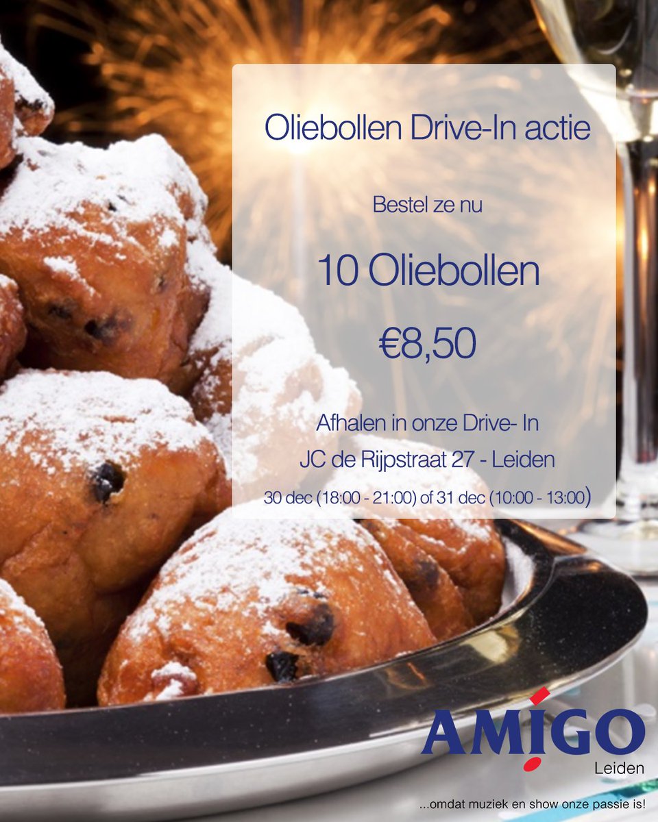 Oliebollen van Meesterbakker Roodenrijs uit Den Haag bij ons verkrijgbaar. De verkoop van onze oliebollen actie gaat momenteel heel hard, wees er snel bij want OP=OP amigo-leiden.nl/product/oliebo… | <a href="/unity/">Unity</a> <a href="/Leidenopdekaart/">Leiden op de kaart</a> <a href="/AmateurLeiden/">Amateurkunst Leiden</a> #Leiden #Oliebollen #oudennieuw
