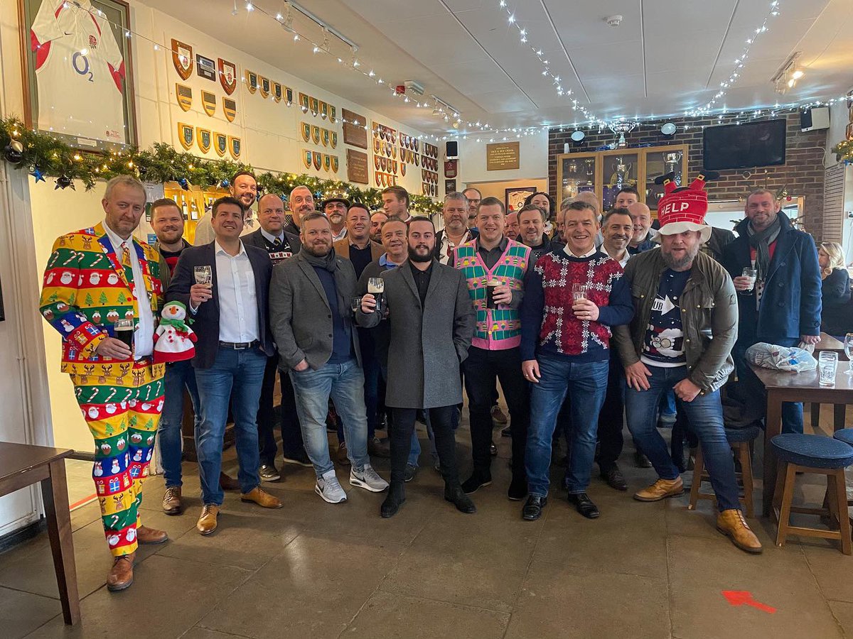 brynsavage's tweet photo. Rugby Christmas Lunch with no Rugby!! A slimmed down only 50 of us due to poxycom, but we soldiered on!! Thanks to @hertfordrfc with the difficult circumstances.. @HighOakHORS #HORSTours 🎄💪👌 x https://t.co/Mi5T2NcC0V