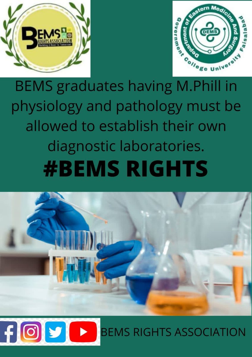 MariumAhsan10's tweet photo. BEMS graduate having m Phill and PhD in physiology , pathology and microbiology ... Must allowed to establish their own diagnostic laboratories.. this is their basic right
#BEMSRIGHTs
@nhsrcofficial
@hecpkofficial
@PHC_Punjab https://t.co/IXjrHL4KkJ