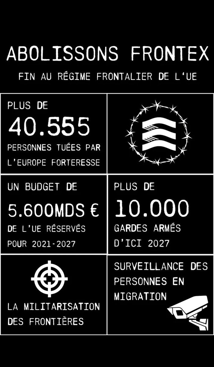 #AbolishFrontex 
Via <a href="/technopolice_fr/">Technopolice</a> 
#Noborders