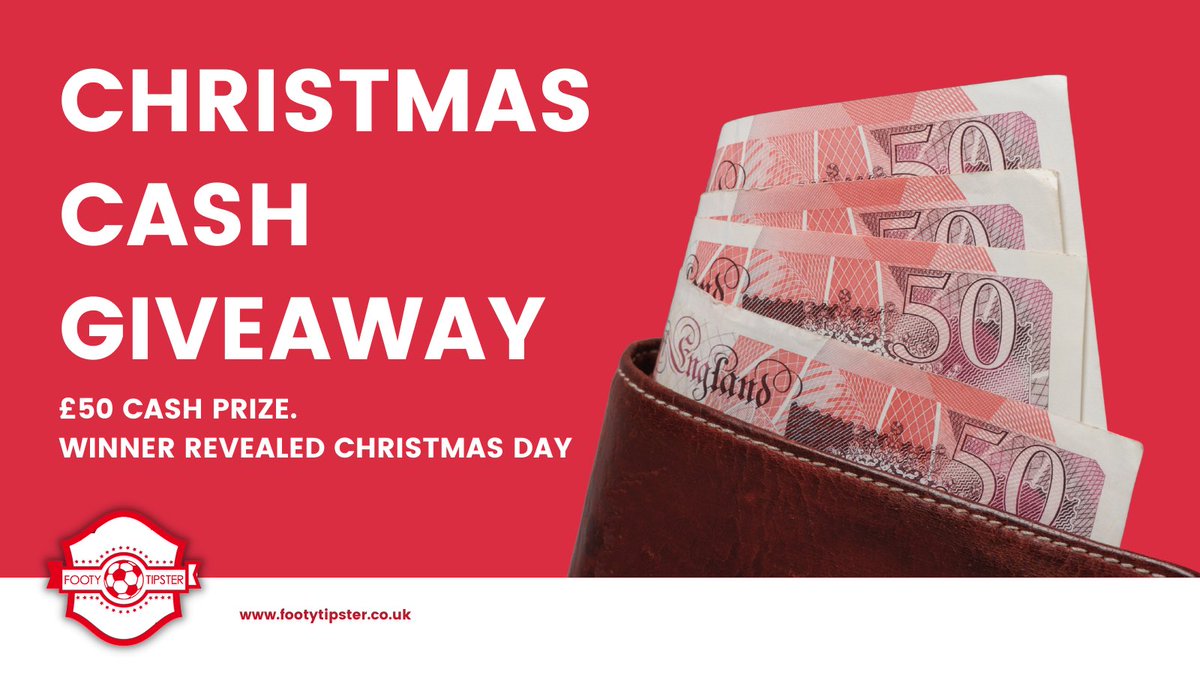 It’s been tough for many people, people have helped me &amp; now I want to give back… hope it makes someone feel a bit better. 

I’ll give away £50 CASH to a random follower that RT’s this tweet 🤝

Winner announced on Christmas Day! 🎅🏼

footytipster.co.uk