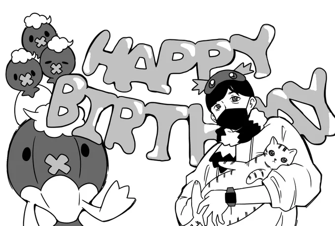 @ryogomatsumaru 松丸さんお誕生日おめでとうございます!!!
本日UPされていたお写真を使ってお祝いイラストにさせて頂きました!!!
いつも楽しそうにポケモンを語っている、謎解きを一生懸命作られてる松丸さんが大好きです!これからも応援しております! 