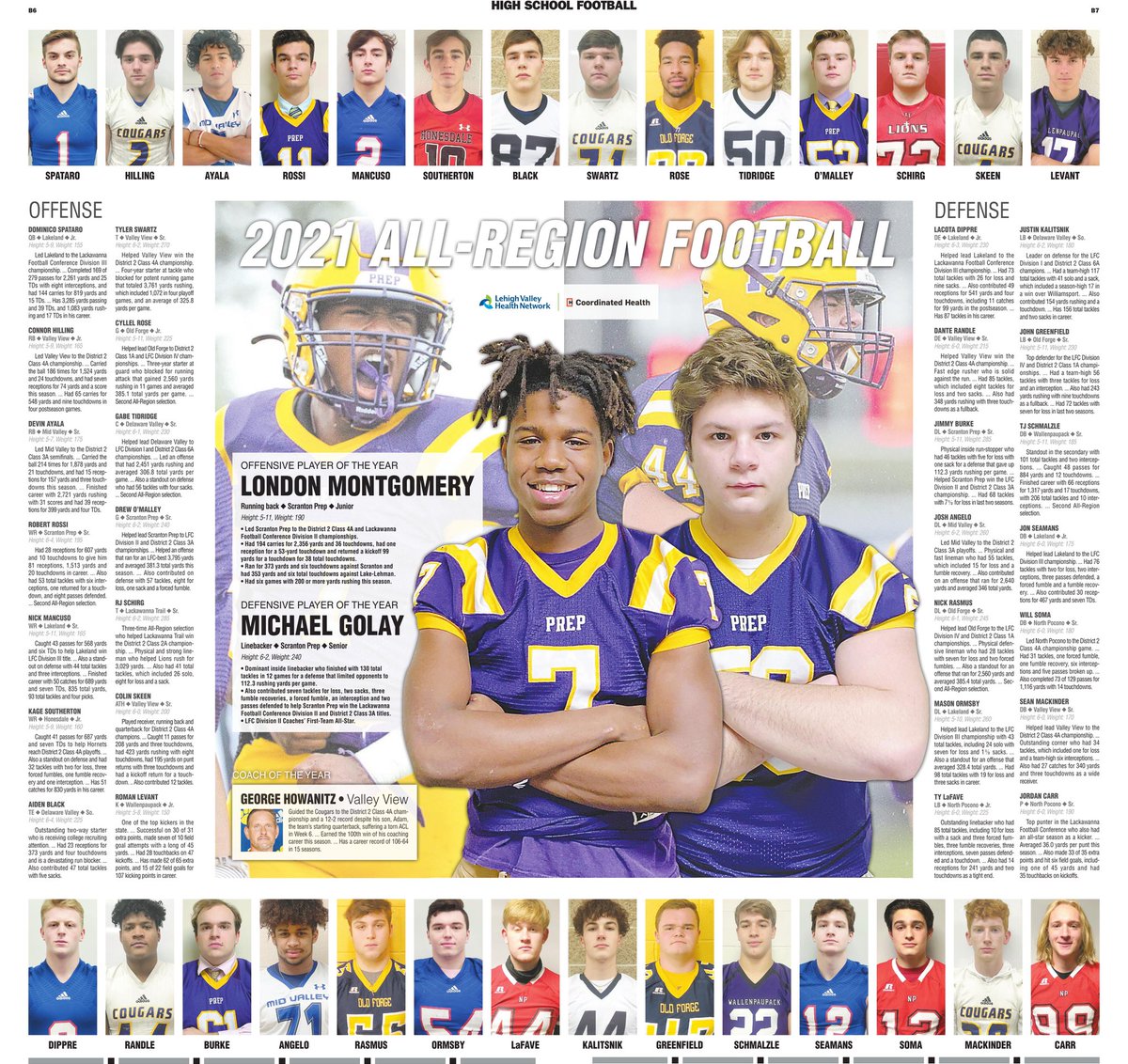VVCougars's tweet photo. Congrats to our Cougars who were selected Scranton Times-Tribune All-Region @sportsTT @JobyFawcettt 

Coach - George Howanitz
RB - Connor Hilling
OL - Tyler Swartz 
ATH - Colin Skeen
DL - Dante Randle
DB - Sean Mackinder https://t.co/gTXuJ0tT0u