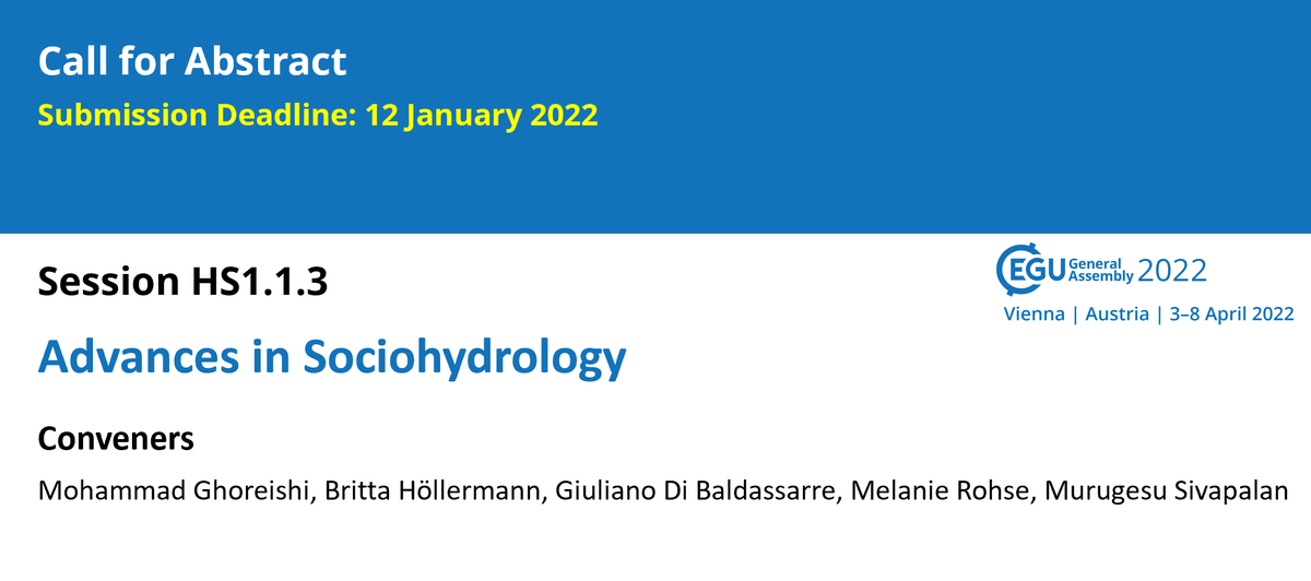 It is time of the year to become ready for #EGU2022 ! Please do not forget to submit your abstracts to our session, and let's hope to meet in person!  @g_dibaldassarre