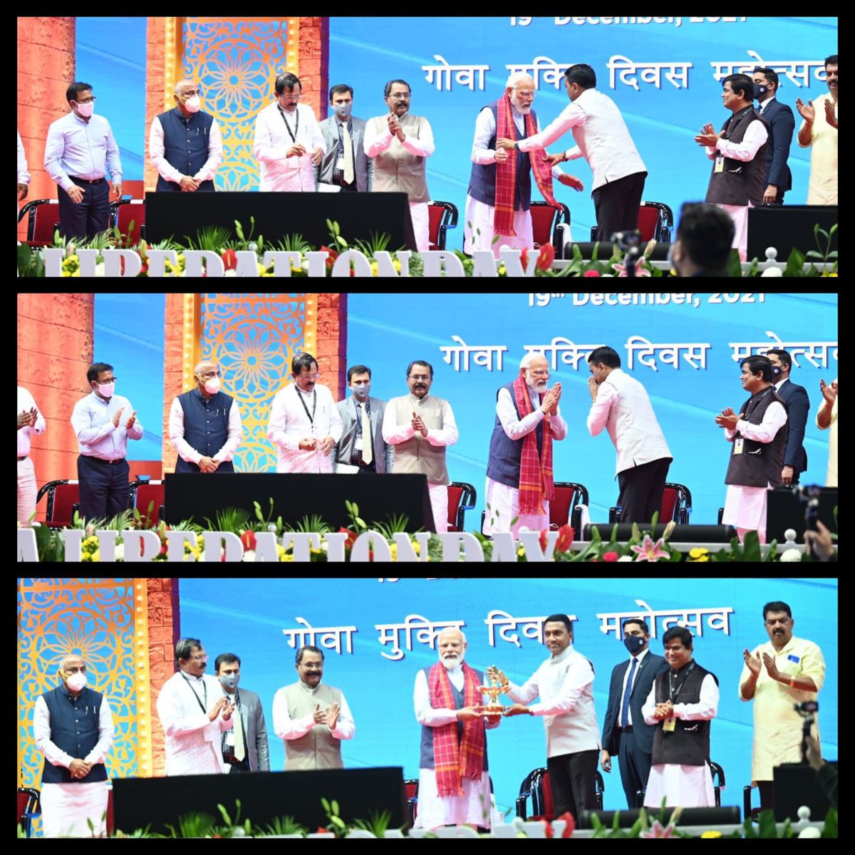 DrPramodPSawant's tweet photo. A Historic Day !

Hon'ble PM Shri @narendramodi ji attended the 60th #GoaLiberationDay celebrations held at Dr. Shyama Prasad Mukherjee Indoor Stadium, Panaji today. 1/3

#GoaAt60 #AzadiKaAmritMahotsav #GoaLiberationDay2021 https://t.co/KcPAxcOFQ1