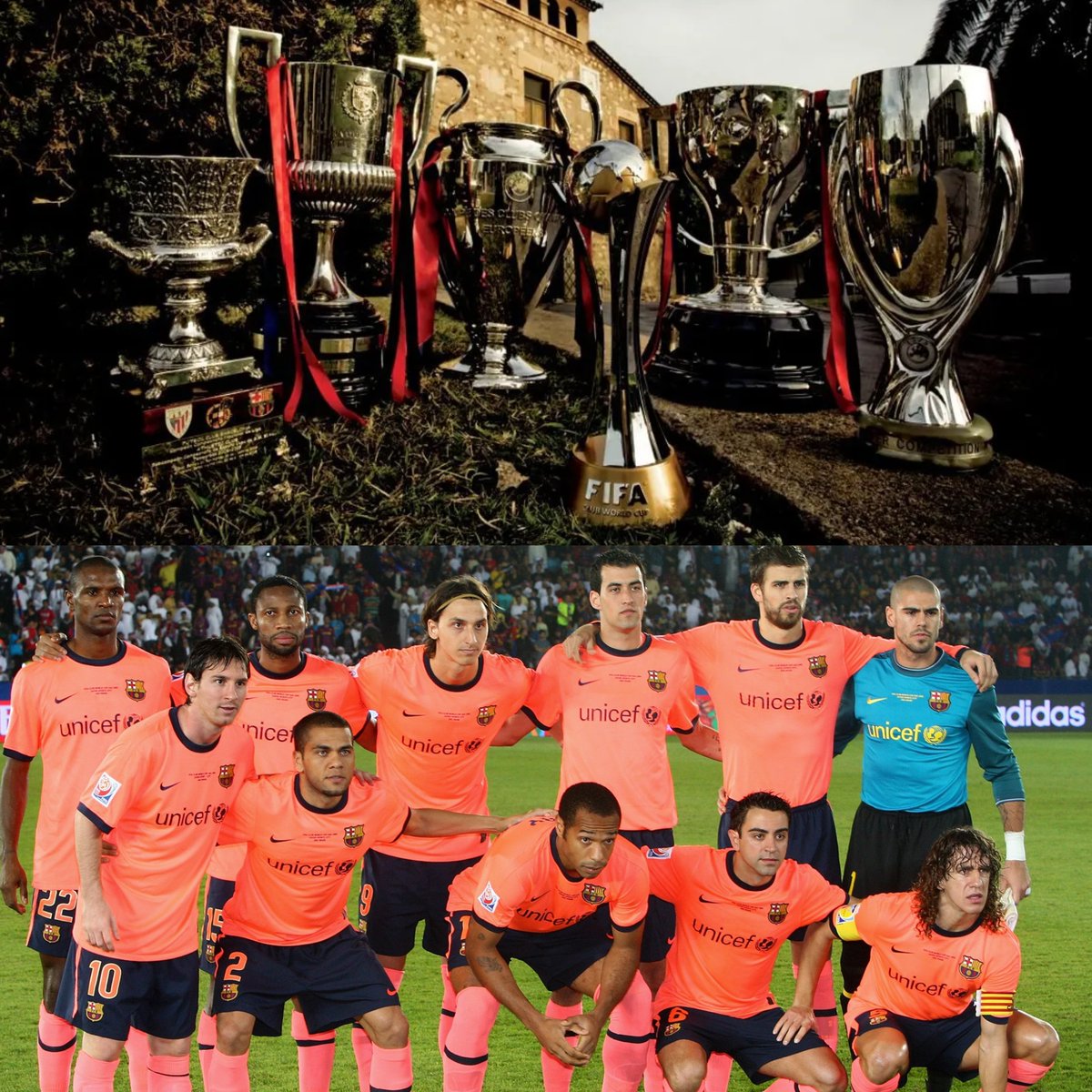Los títulos del FC Barcelona en 2009:

➤ Liga.
➤ Copa del Rey.
➤ Champions.
➤ Supercopa de España.
➤ Supercopa de Europa.
➤ Mundial de Clubes.

Hoy hace 12 años, el Barça se convertía en el PRIMER CLUB capaz de ganar El Sextete. El qué, el cómo.

POR SIEMPRE EN LA HISTORIA.