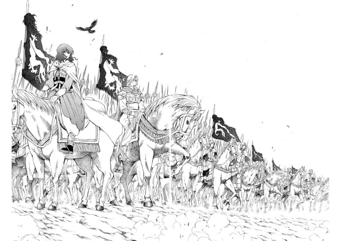 AAAAAAHHHHHHH SCREAMING SHAKING!!!!!!!! YONA RIDING HER HORSE ALONE IN THE MID OF THE BATTLEFIELD!!!!!!!  FINALLY!!!! ALONGSIDE WITH KING SUWON IN ARMOUR!!! 