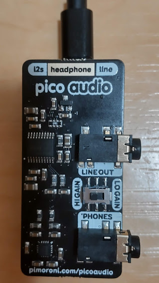 maresaku_mono's tweet photo. 購入した当初はC/C++しかサポートしていなくて動かしていなかったPico Audio Packですが、CircuitPythonでの設定方法も追加されたので、mp3のサンプルファイルを再生してみました。
#RaspberryPiPico
#PicoAudioPack
#CircuitPython https://t.co/H2otAZEAqm