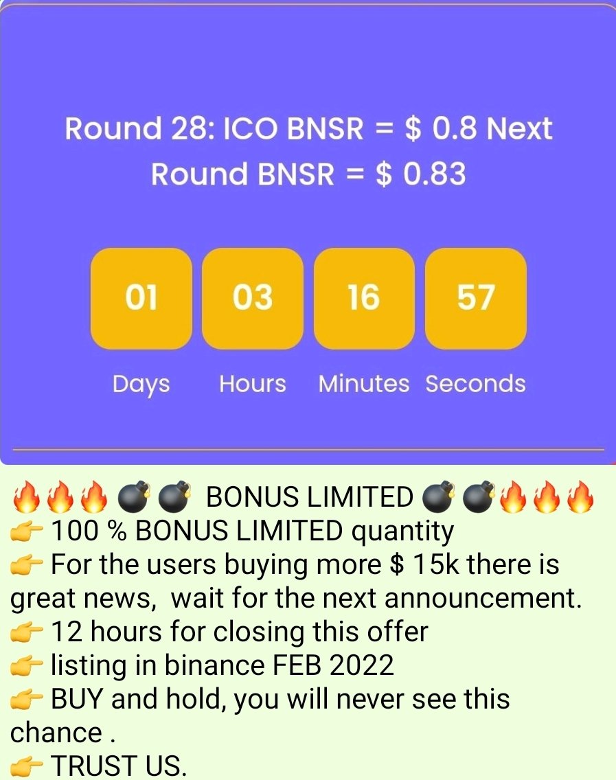 bnsr_finance's tweet photo. #BONUS #Airdrop #binance https://t.co/UL8Xy2l80f