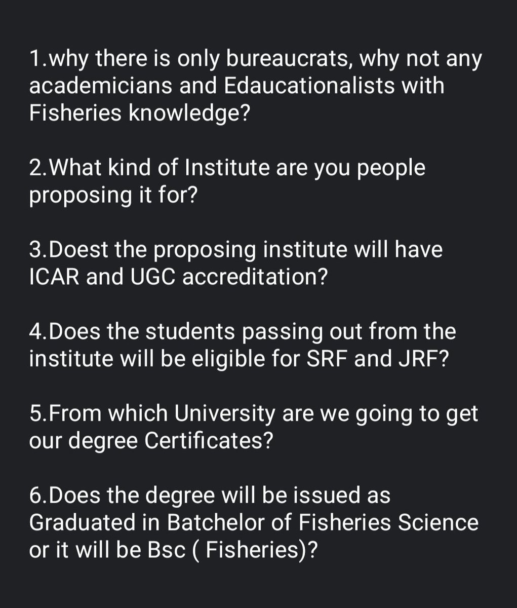 Harshithgowda08's tweet photo. My dear Govt. 
Please answer our queries..
 @CMofKarnataka @AngaraSBJP @PrabhuChavanBJP @Captain_Mani72 @vedavyasbjp @DKShivakumar  @hd_kumaraswamy @Bandeppakoffice @eshwar_khandre

#Weboycottinstitute
#Boycottunscientificcommittee
#SaveFisheriesCollege 
#SaveourFuture
#COFM https://t.co/5lbxA4xCo3