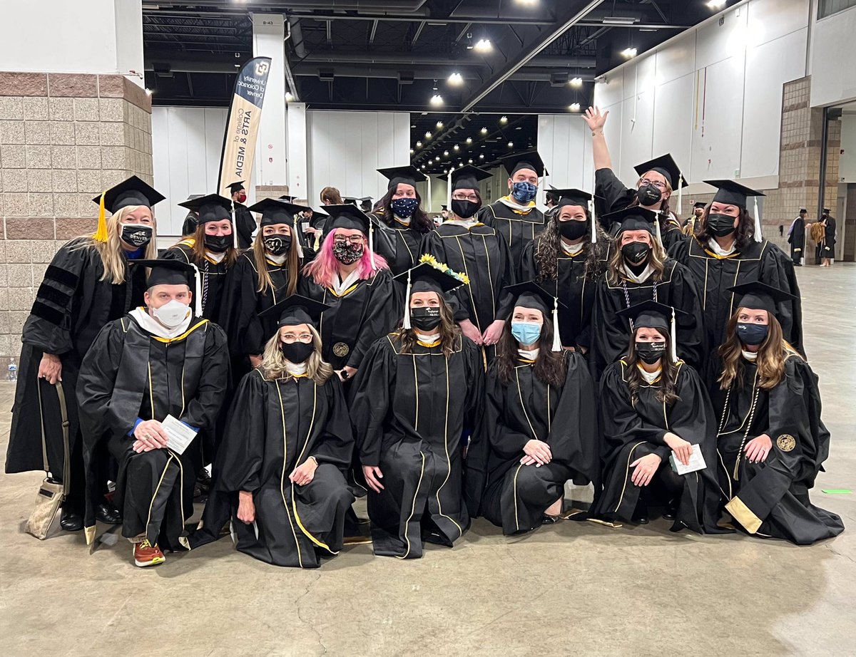 Tiffany28405958's tweet photo. So fortunate to have had this group of amazing educators by my side! We persevered and overcame challenges to earn our MA in Learning Design and Technology. We did it! @CUDenver @SVVSDsupt #StVrianStorm #CUDenverGrad https://t.co/o6ixXLeHm7
