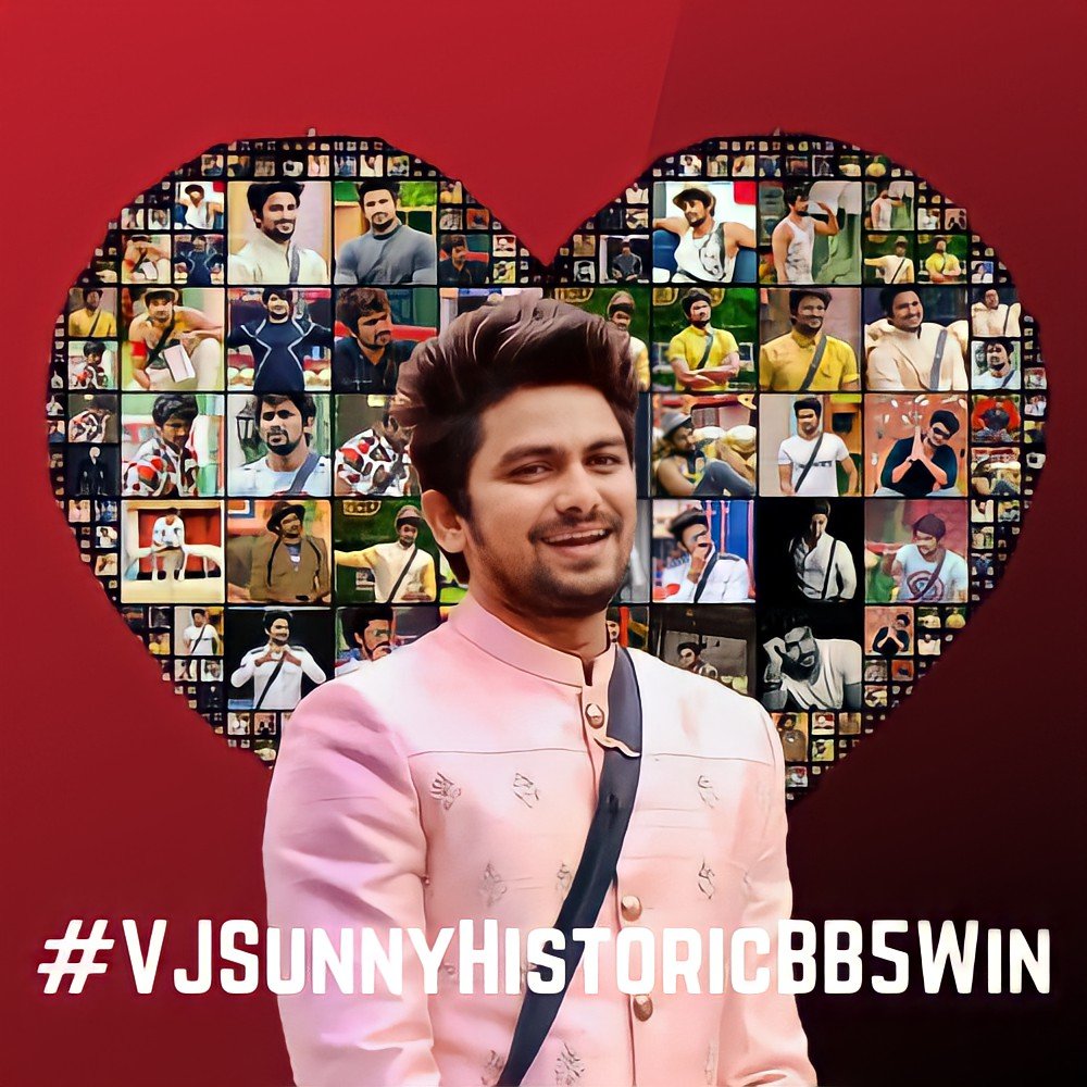 Vikrant1877's tweet photo. #VJSunnyHistoricBB5Win  Congratulations @vjsunnyofficial Macha ❤❤❤❤
#BiggBossTelugu5 #BBTeluguGrandFinale https://t.co/zmntyqwW5A