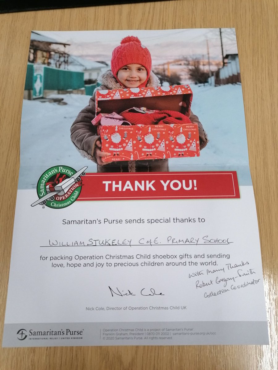 🌟 Another lovely certificate received today from <a href="/SamaritansPurse/">Samaritan's Purse</a> Thank you all for your generous support 💖 #operationchristmaschild