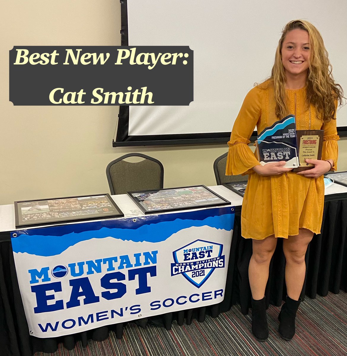 FrostburgWS's tweet photo. We asked her to play as a wide back… and she’s been awesome! Cat Smith is the FSUWS Best New Player and the MEC Conference Freshman of the Year! She played in every game and scored 2 goals with an assist. Congrats Cat!
#ToughDefender https://t.co/nDi4wDgILR