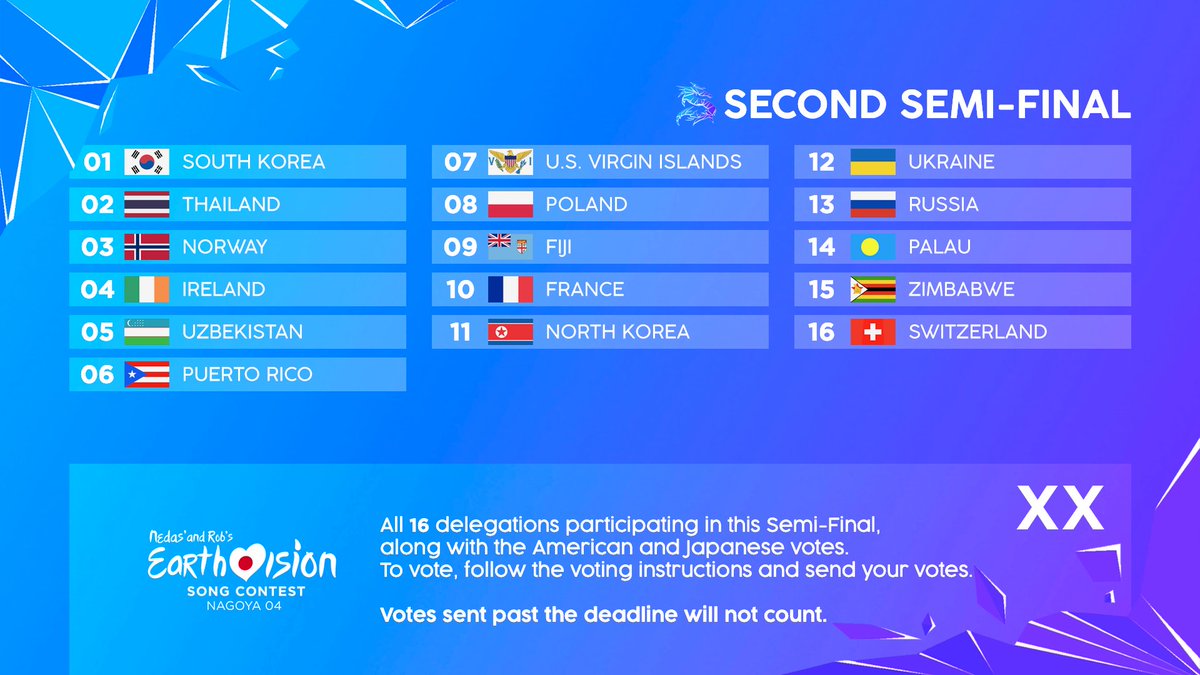 NRESCOfficial's tweet photo. Check it out, check it out! 🎉🎉🎉
The official running order has been revealed! 😍

See you next month at the Nedas' and Rob's Earthvision Song Contest 04! https://t.co/ZA5wBgAdpN