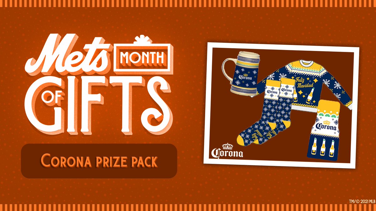 Mets's tweet photo. 🍺 RT TO WIN 🍺

Retweet this for a chance to win a @coronaextrausa holiday pack. Must be 21+.  #MetsMonthOfGifts https://t.co/SLeKr5zmKs