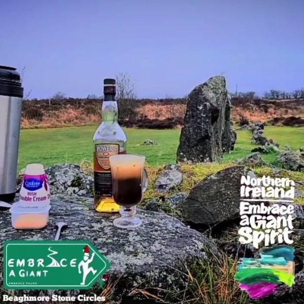 Win this fantastic <a href="/powerswhiskeyni/">Powers Whiskey (NI)</a> goody bag this winter Solstice 🙌 😀 

You can still book into one of our solstice events on the 18th,  19th and 21st Dec see our website embrace.tours and toast the start of the ancients winter with an Irish Coffee of your own.