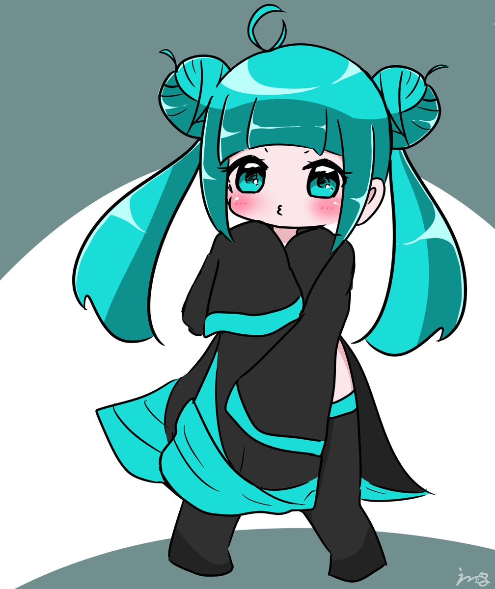 初音ミク「初音ミクだと思って描いたらそれは初音ミクなんですよ 」|えね🍊🐙のイラスト