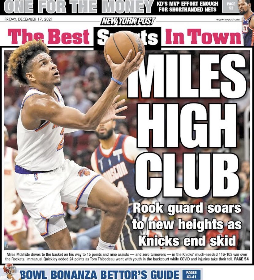 ethanbock_'s tweet photo. “Miles High Club”

Deuce McBride on the front sports page of the New York Times! https://t.co/MdIsobIrLs