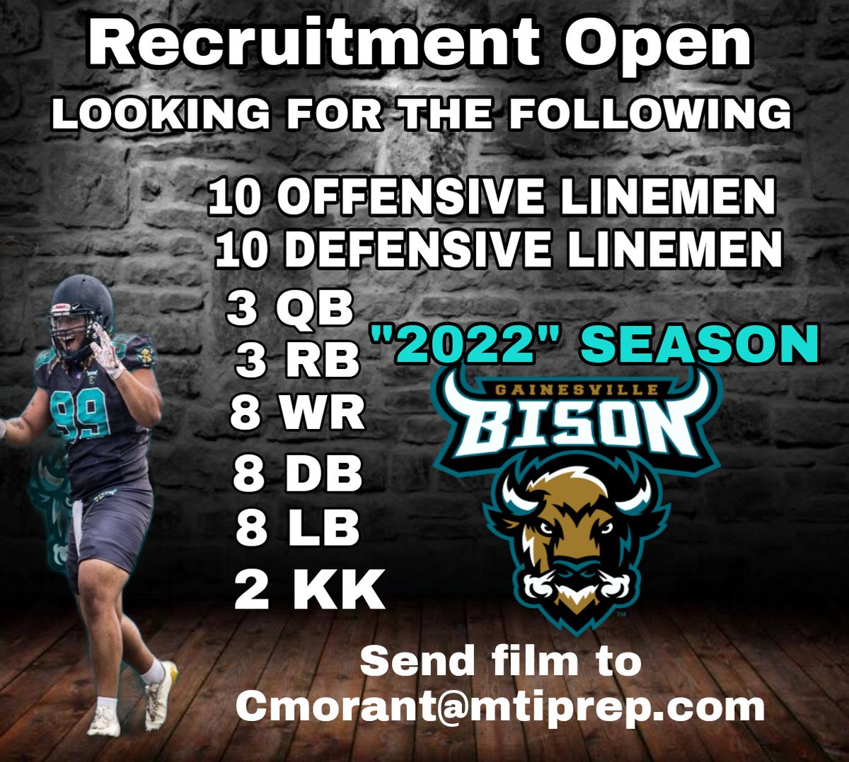 MTIPrepGVL's tweet image. If you looking for a home the Gainesville Bison is here 
Send me your information cmorant@mtiprep.com