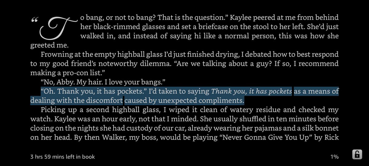 HappyObserve's tweet photo. Slow claps and ⭐⭐⭐⭐⭐ @ReidRomance. I adored this book. I read it TWICE. I sent all my friends the first page of this book so they know I will be using "Thanks, it has pockets" for compliments. Brilliant! #HomecomingKing 👑 https://t.co/l0o7lCDbHH