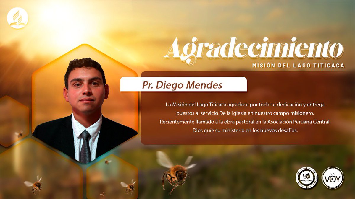 Expresamos nuestro agradecimiento al Pr. Diego Mendes de Oliveira por todo lo realizado en este campo misionero. Deseamos que Dios lo siga dirigiendo en los nuevos desafíos en la Asociación Peruana Central. #MLT #APC #YoVoy
