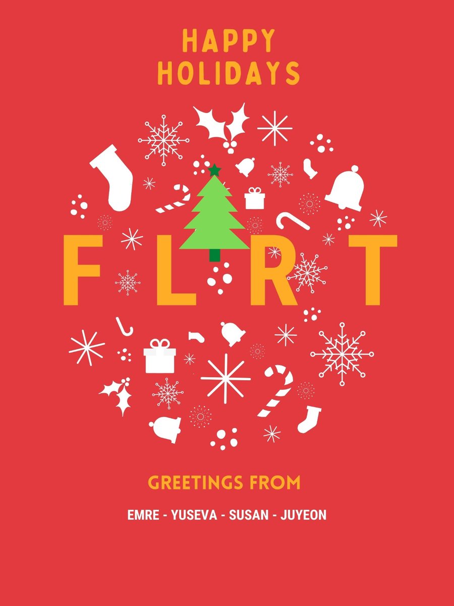 osuflrt's tweet photo. Congratulations to all our members on completing the semester. Happy Holidays from FLRT board members: Emre, Yuseva, Juyeon, and Susan. https://t.co/DGLrrkU4ar