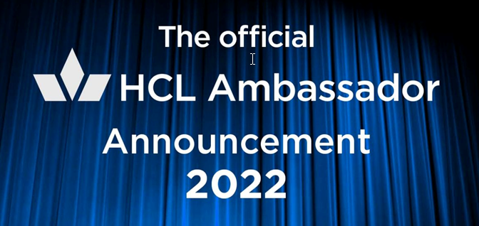 Angioni's tweet photo. Admitted to the "HCL Ambassadors Class of 2022"
Proud to announce that i, again, will be a HCL Ambassador in 2022. 
https://t.co/9TvqYovpfm
#HCLAmbassador https://t.co/HNOH85s23Q
