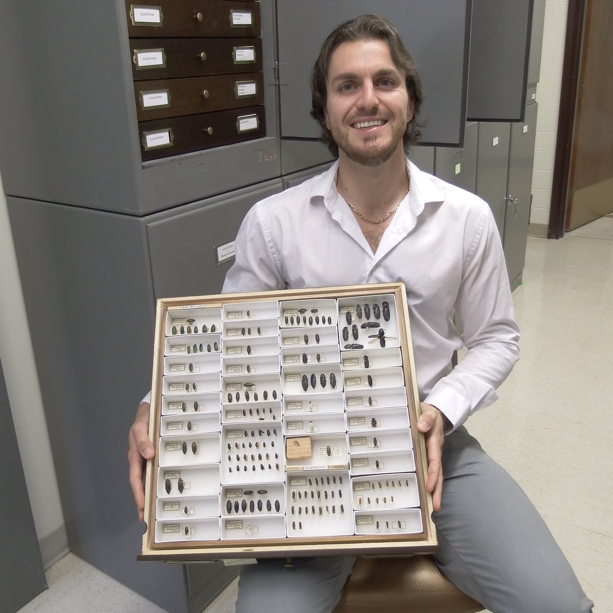 papiliovorus's tweet photo. The fabulous, multi-talented Tyler Watson, grad student w/ @rgthorn &amp; volunteer in the #ZoologicalCollections. Thank you for all of your hard work helping to curate &amp; preserve our #biodiversity collections and congrats on passing your thesis defense!!! https://t.co/W96qQl05t1