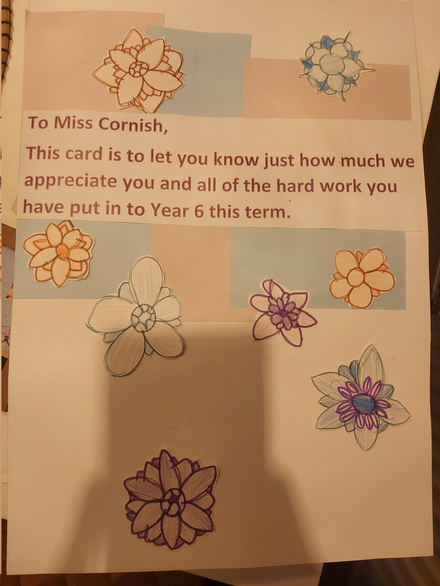 MissJCornish's tweet photo. This term has been super challenging so this card from my class made me smile! https://t.co/y7RtTiMBYL