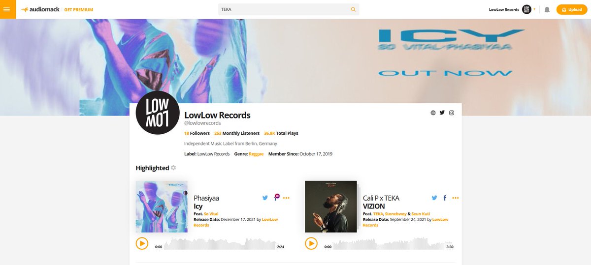 In case you missed out following us on Audiomack ...  here is a direct link !🔥
audiomack.com/lowlowrecords

#audiomack #newmusic #dancehall #reggae #Berlin 
#musiclabel #phasiyaa #sovital #calip #teka #tekariddimz #stonebwoy #seunkuti