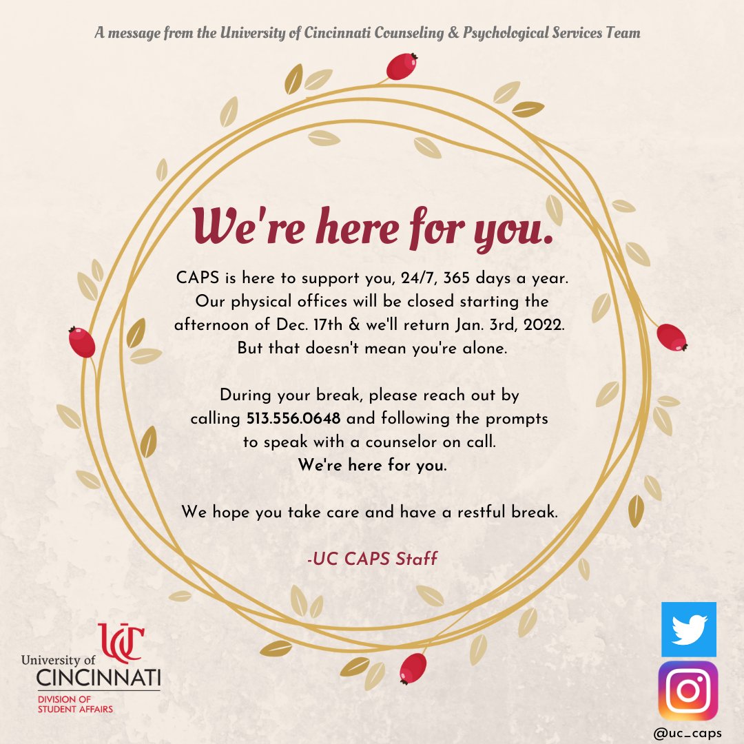 University Of Cininnati Christmas Break 2022 A&S Advising (@Artsci_Advising) / Twitter