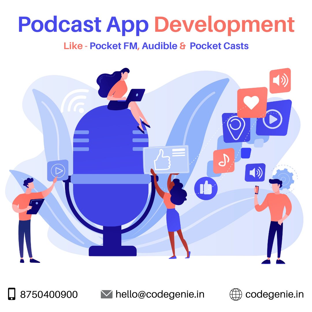 CodeGenie_'s tweet image. Looking for a skilled Web &amp;amp; App development company?
CodeGenie is a leading Web &amp;amp; App development company in India; With strong team of app developers.
Book a free consultation now!
Contact on: +91-8750400900.
Image source - Freepik

#podcast #podcastdevelopment #podcasting